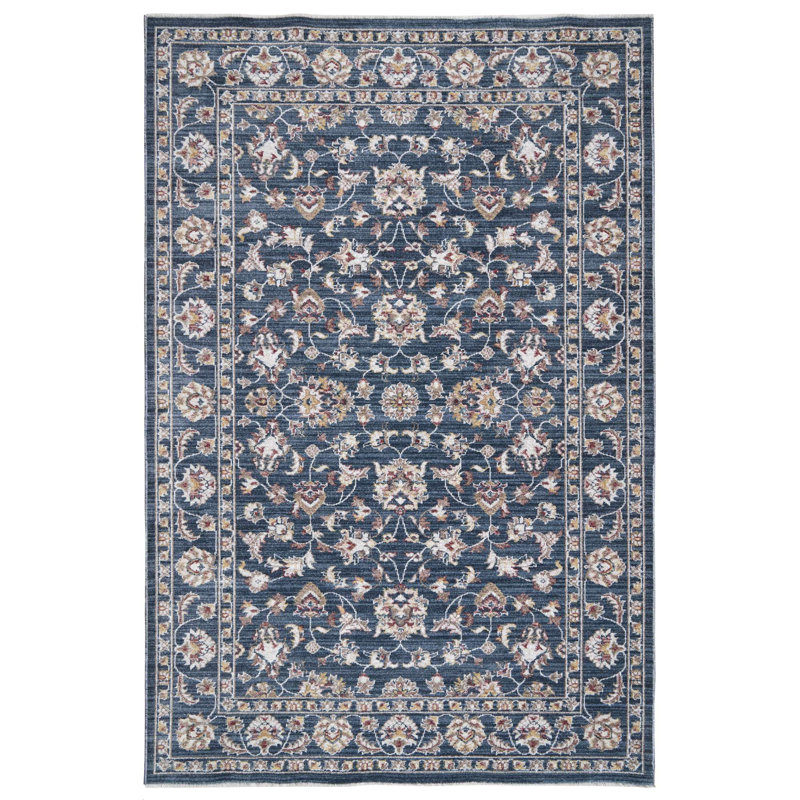 Charlton Home® Machine Woven / Power Loomed Polyester Sarouk Rug, Round 5'3"