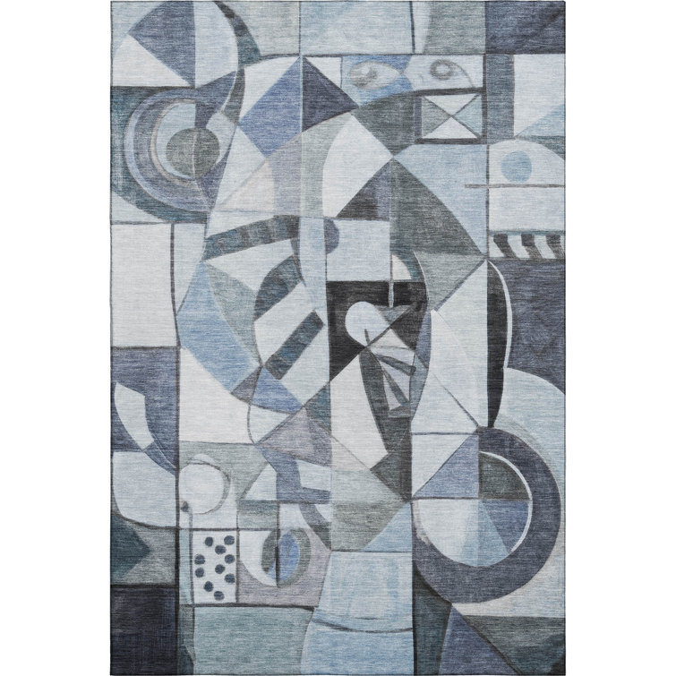 Premium Machine Washable Lubbers AMF1758 Abstract Rug