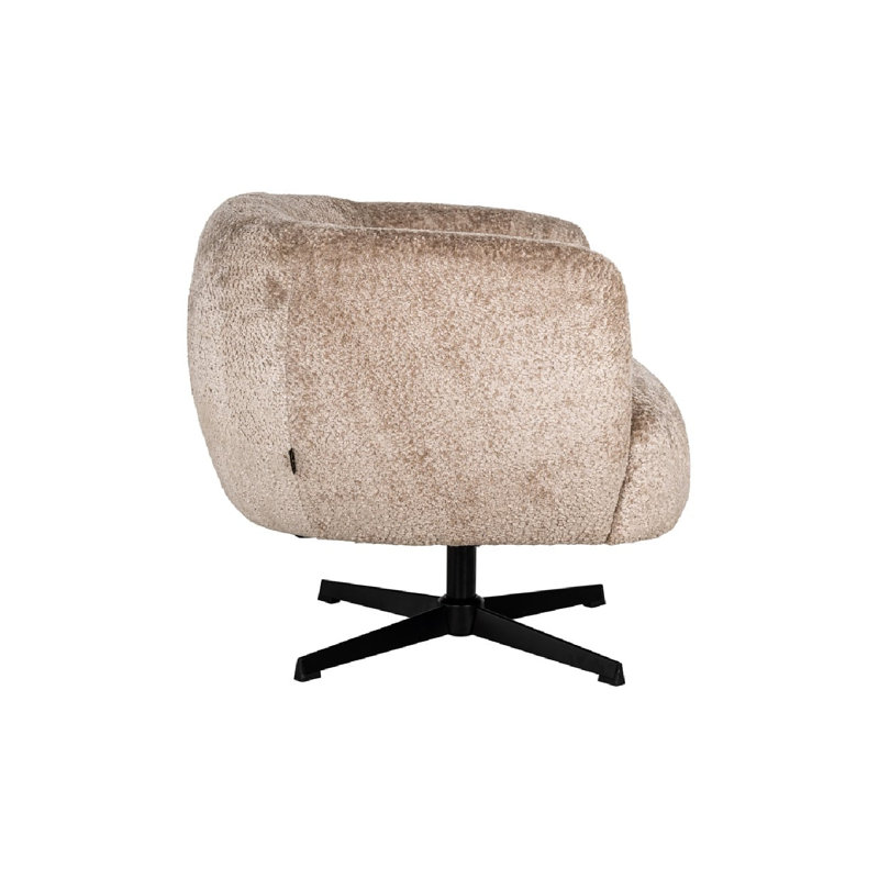 Estelle Swivel Armchair, Beige Polyester