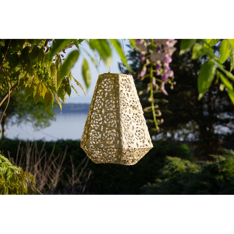 11'' Pearl Tyvek Solar Powered Outdoor Lantern