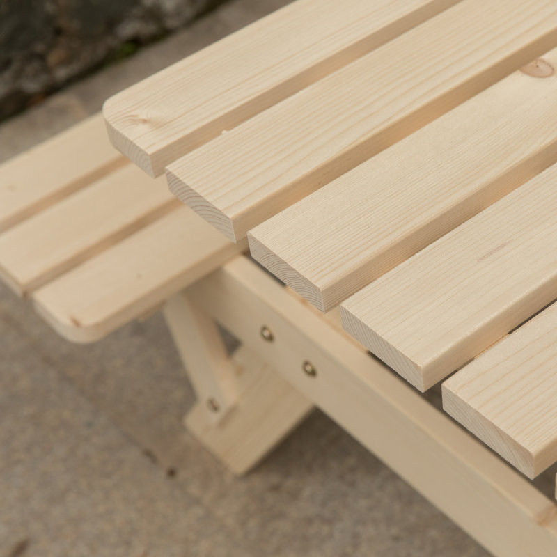 Parlington Rectangular Outdoor Picnic Table With Umbrella Hole , 59'' in. W 58.57'' in. D, Beige