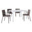 4 fauteuils empilables en PP gris chaud et une table blanche de 55 pouces - structure, patins antidérapants, idéaux pour différents environnements 4 pièces de long, espaces intérieurs / extérieurs sans entretien-121070453