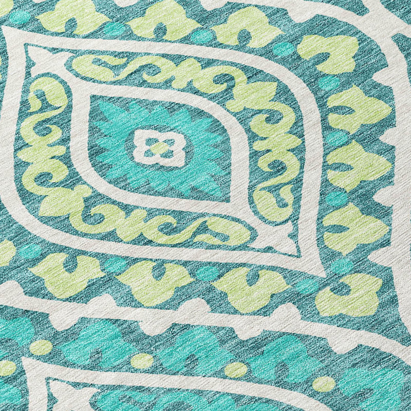 Alleigh Washable Paisley Indoor / Outdoor Rug, Rectangle 2'6" x 3'10"