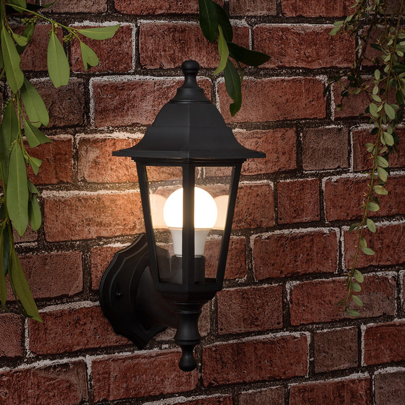Skipton 35cm H Outdoor Wall Lantern, Black