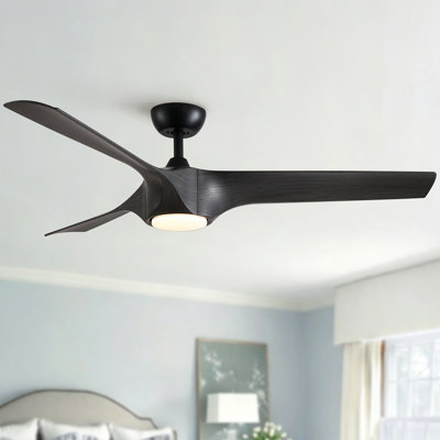 Homedream 56" Modern Farmhouse Ceiling Fan With Light And Remote Control 3Cct Dimmable Reversible Dc Motor Timer Memory