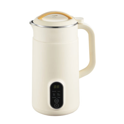 Machine à lait 6-en-1 électrique, mélangeur de lait de soja et d'avoine en acier inoxydable avec fonction autonettoyante, machine à boissons à faible bruit à base de plantes pour la cuisine à domicile