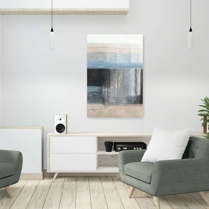 «Mute Horizons In Motion», paysage moderne abstrait, art, H 36 po x l 24 po