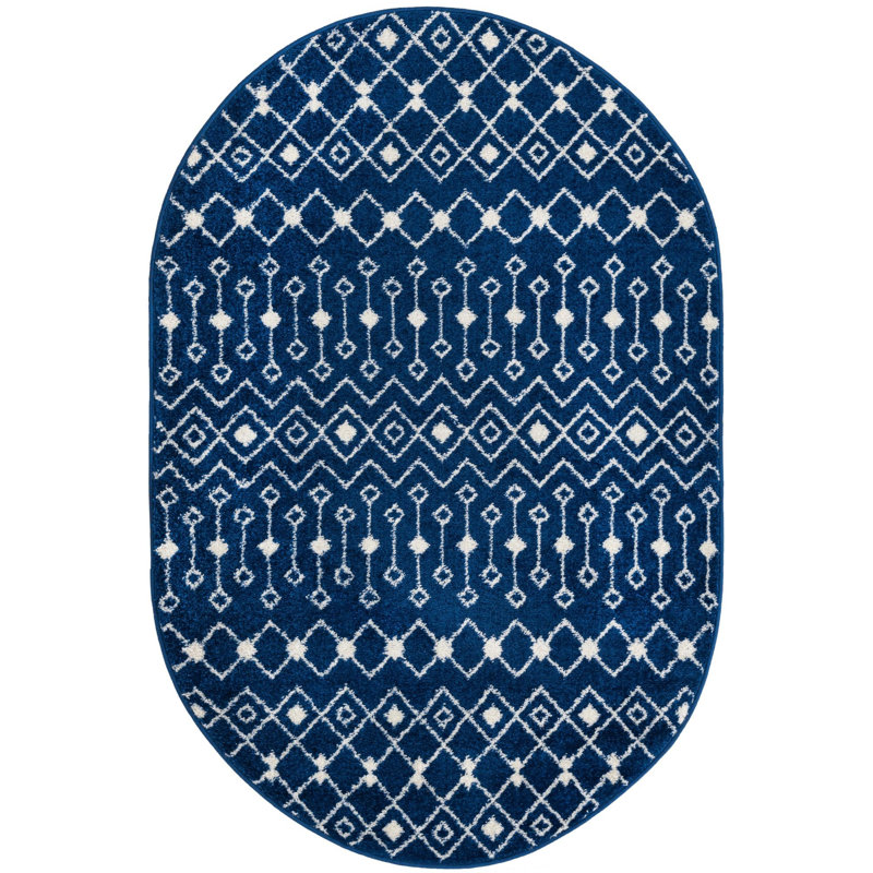 Geometric Indoor Rug, Oval 4' x 6'