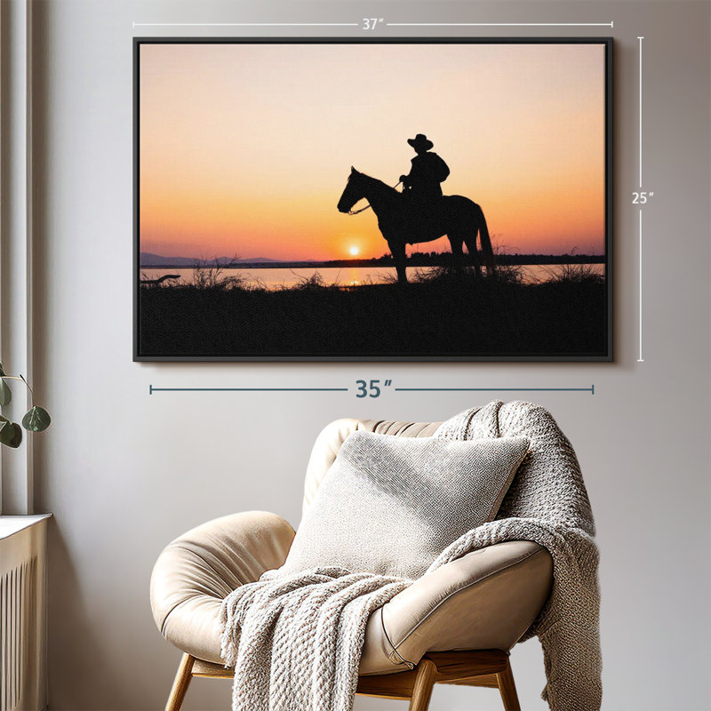 «Cowboy Silhouette Wall Art», H 25 po x l 37 po