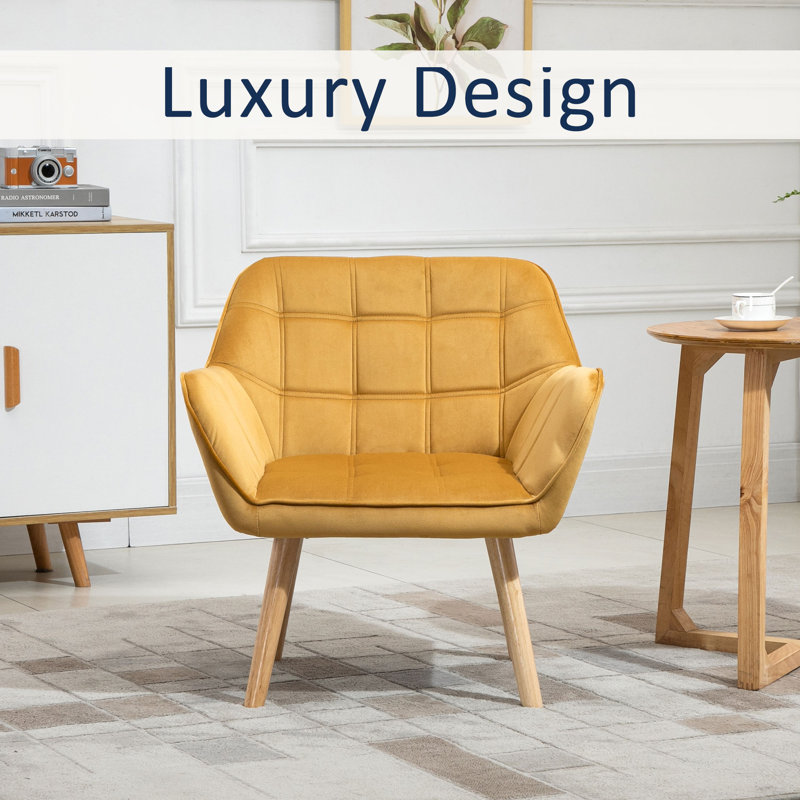 Willesden Velvet Armchair, Yellow
