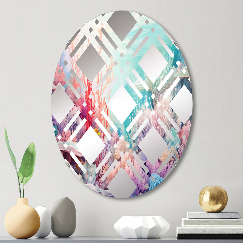 Underwater Coral Symphony Ii - Miroir décoratif à carreaux MIR108893 O, L 20 po x H 30 po