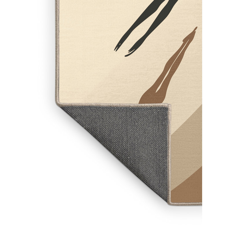 Tapis de natation minimaliste paralympique beige Soft Plush Eilers - reliure beige, 4 x 2