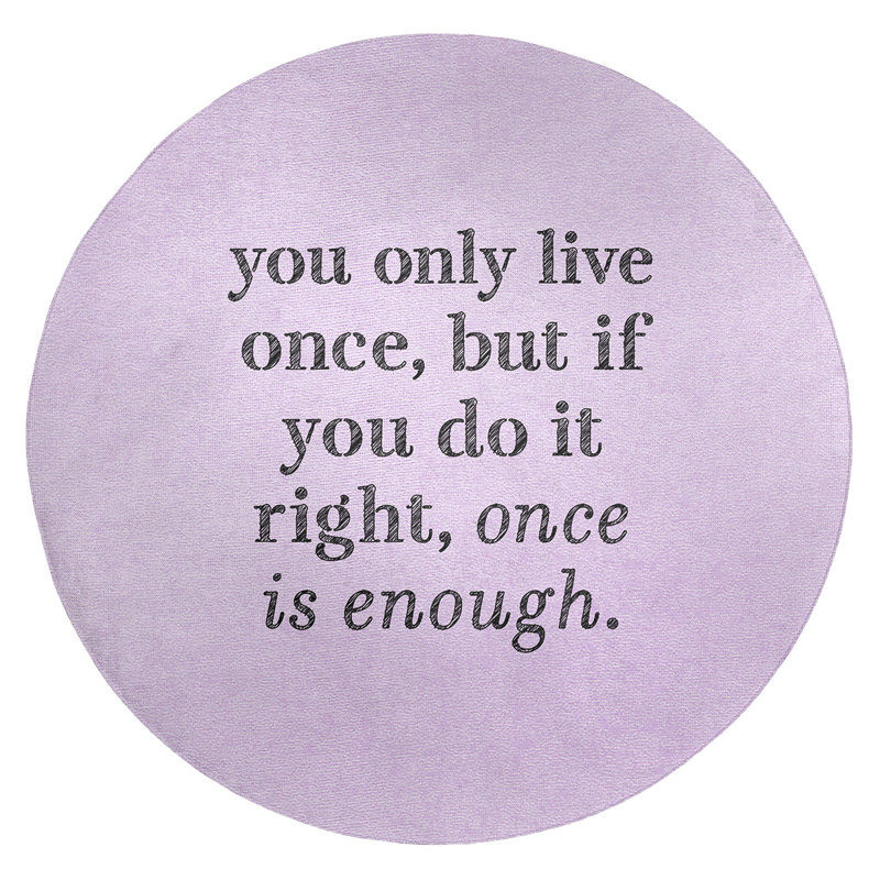 Quotes Chenille Indoor Rug, Round 5'
