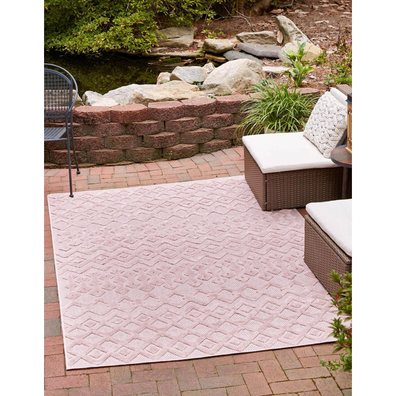 Griffie Geometric Indoor / Outdoor Rug, Rectangle 2' x 3'