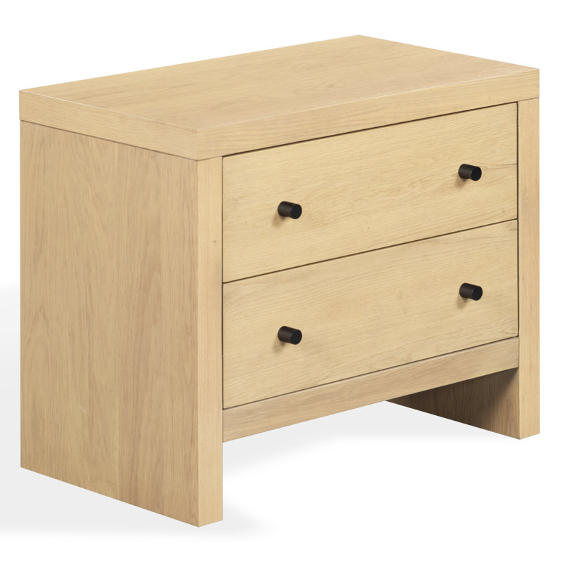 Frederick 2 Drawer Wood Nightstand, Oak