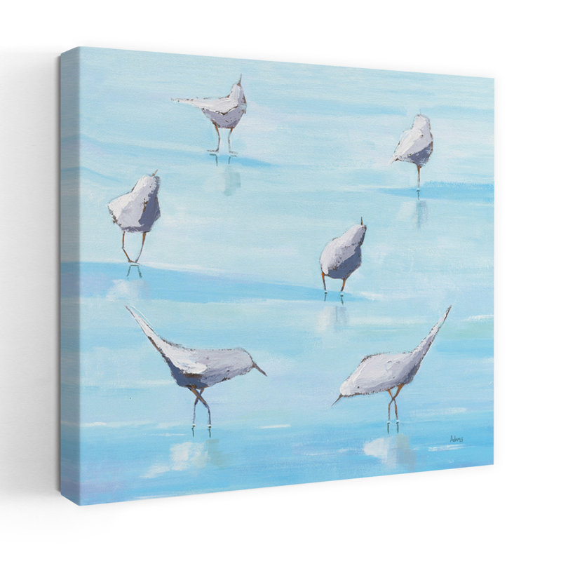 Bord de mer, bord de mer, oiseau, art côtier, H 32 po x l 32 po