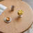 Burlywood&White Round Solid Wood Dining table