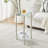 Glass Sofa Table Side Table Small With Storage Shelf, Living Room 2 Tiers Corner Coffee End Table Bedroom Little Nightstand Beside Table (Clear, Triangle)