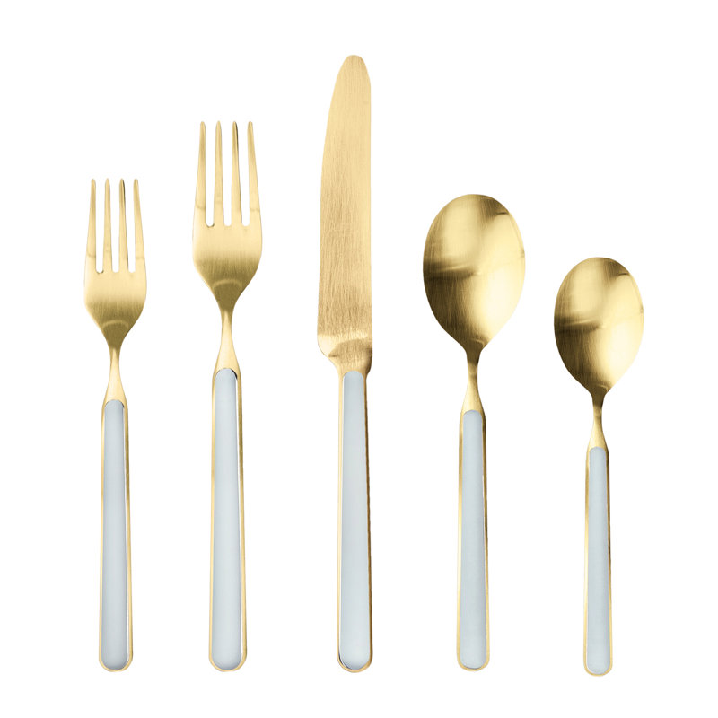 MEPRA Fantasia Stainless Steel Flatware Set - Service for 4, Light Blue