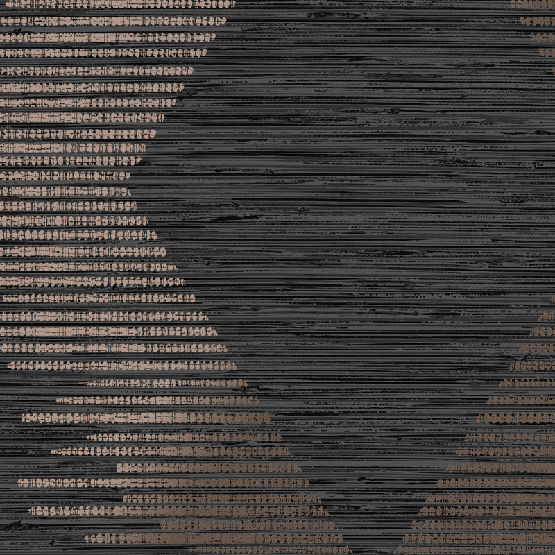 Zen Geometric Double Roll, Black/Rose Gold