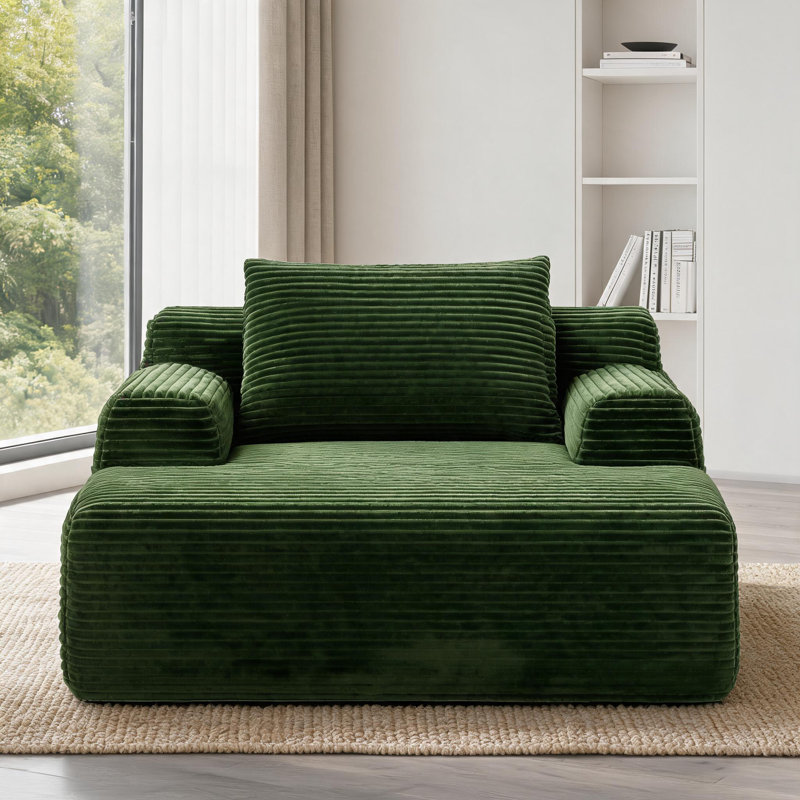 Fauteuil inclinable 65 po avec 3 coussins pour le salon de la chambre à coucher 65 po, Vert