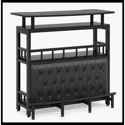 Unité de bar pour boissons alcoolisées, bar de divertissement à domicile avec rangement et repose-pieds
