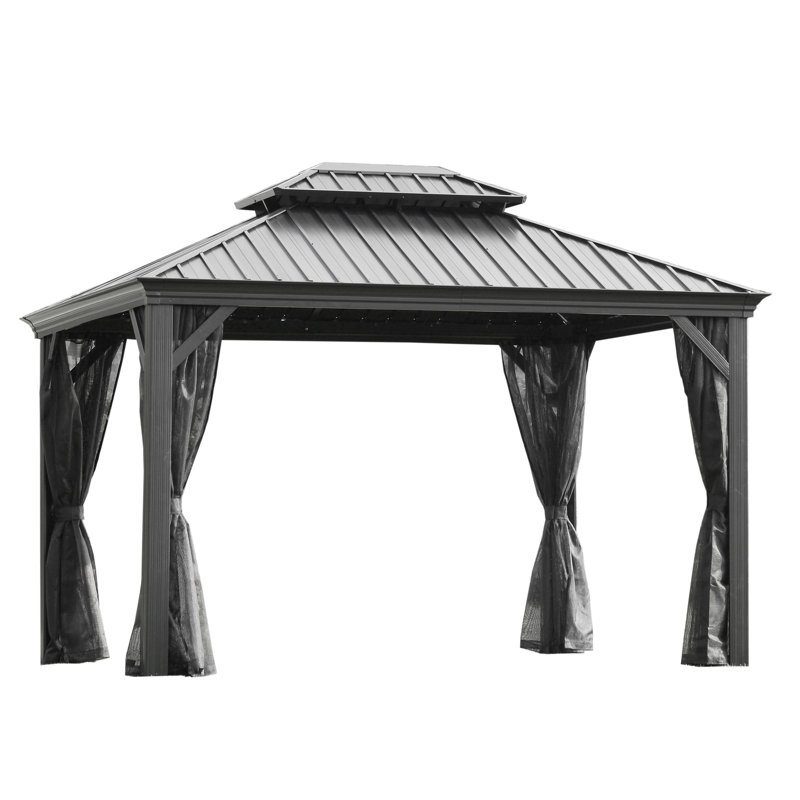 Bilus Dakota Fields Grey Polycarbonat Side Wall for Gazebo, 195cm H x 319cm W