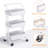 3-Tier Metal Rolling Utility Cart with Handle and Lockable Wheels, Anti-tipping Storage Organizer-101140670