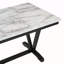 Modern Style 6-Piece Dining Table With 4 Chairs & 1 Bench, Table With Marbled Veneers Tabletop And V-Shaped Table Legs