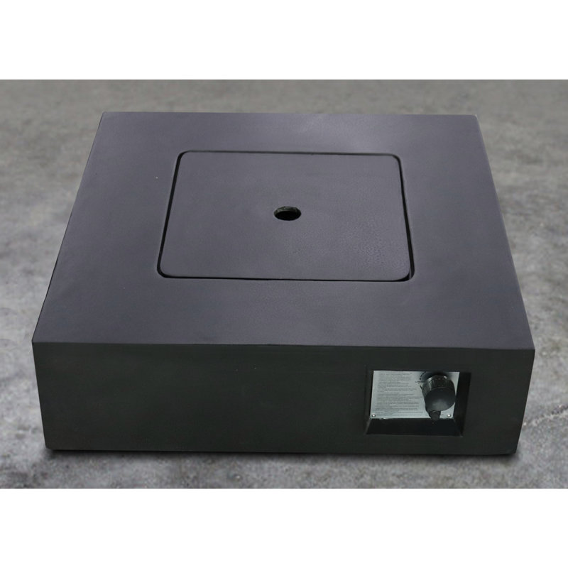 Fiber Reinforced Concrete Propane Gas Fire Pit Table, Black