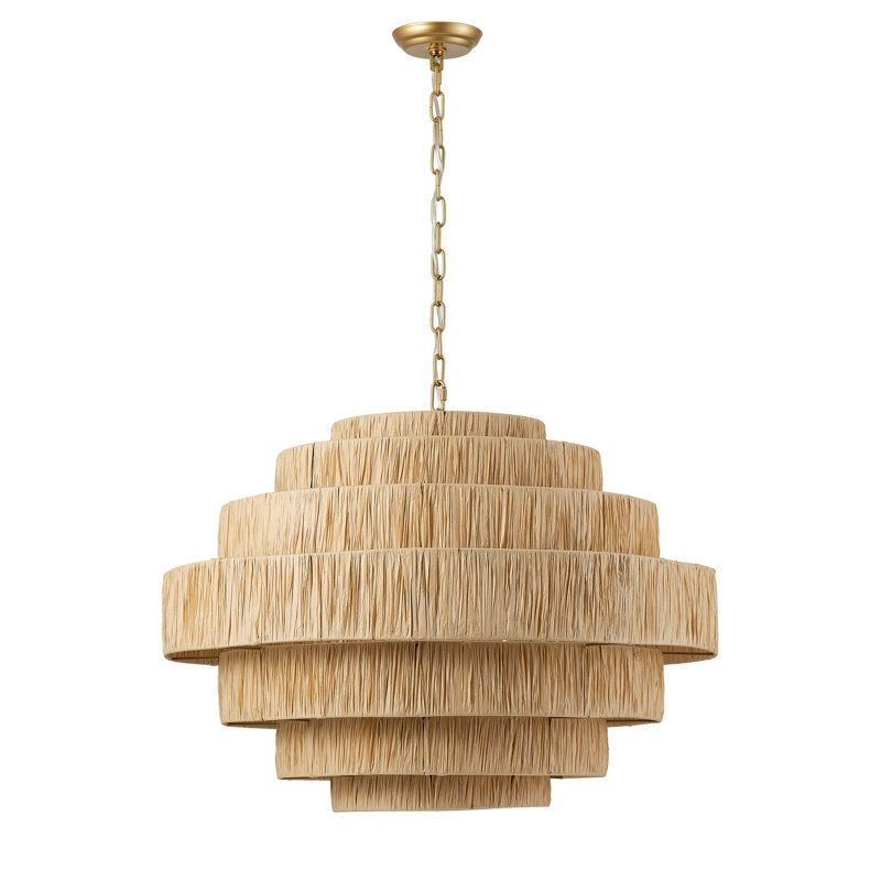 Luminaire suspendu ajustable 5 lumières en fer brun