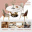 Table de salle à manger ronde avec plateau tournant à 360 ° lisse - Plateau en pierre frittée résistant aux taches et à la chaleur, design minimaliste moderne pour la salle à manger, la cuisine, le coin repas, l'espace compact-526759081