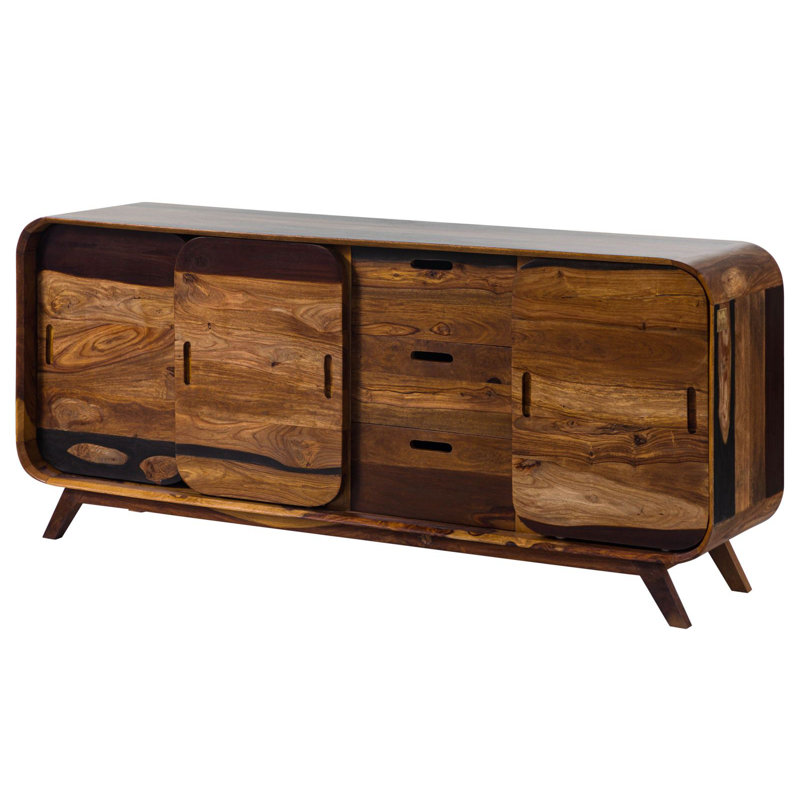 173cm Solid Wood Sideboard, Dark Brown