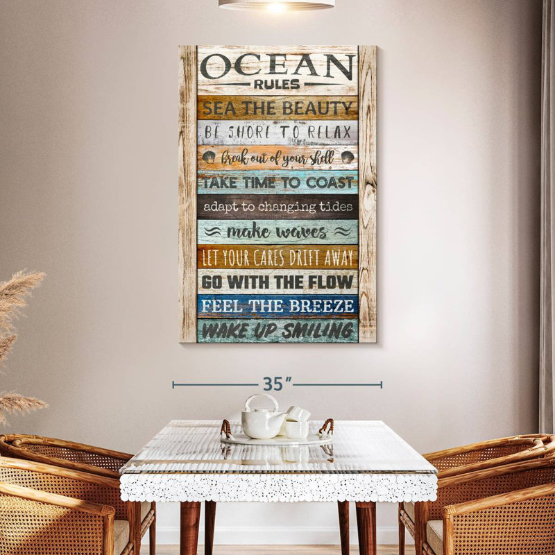 Kema Ocean Rules Typography, 51" H x 34" W