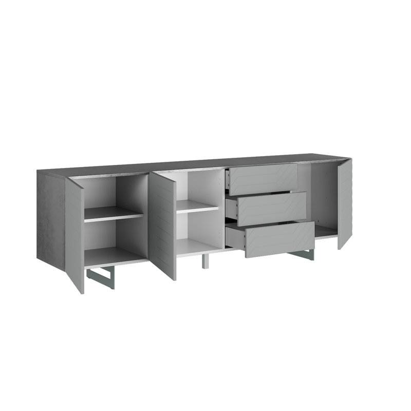Fumihiko 220cm Sideboard, Concrete/Grey