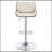 Ecru And Chrome Adjustable Bar Stool