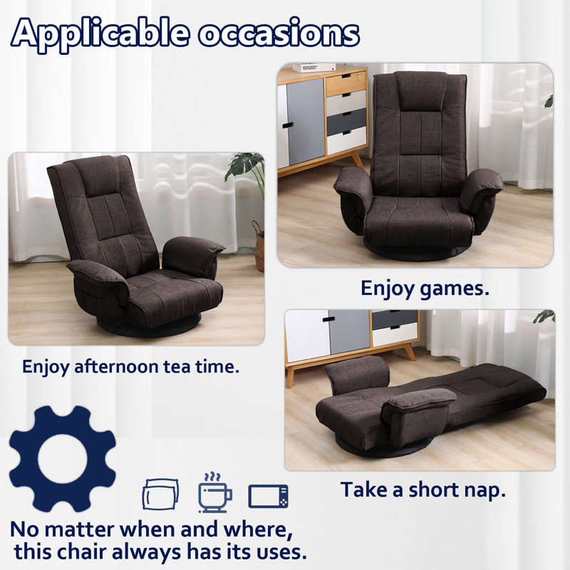 Fauteuil de jeu inclinable à 360 degrés pour adultes, Brun