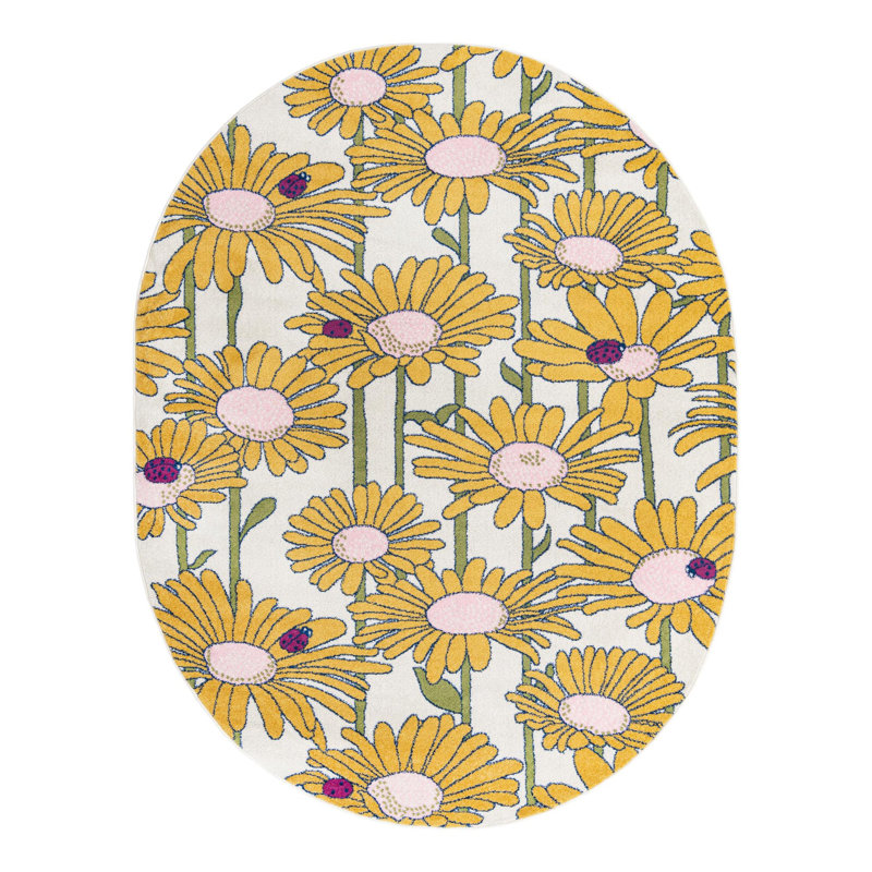 Saegertown Floral Indoor Rug, Oval 7'10" x 10'
