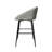 BLACK METAL SWIVEL COUNTER CHAIR IN LIGHT GREY VELVET-1634563062