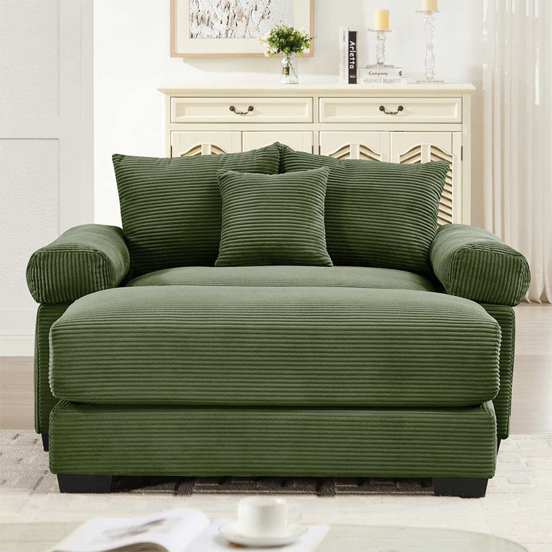 Fauteuil club avec repose-pieds 54,3 po, Vert