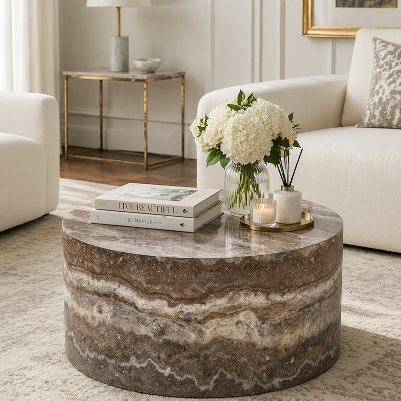Table basse ronde, Gray