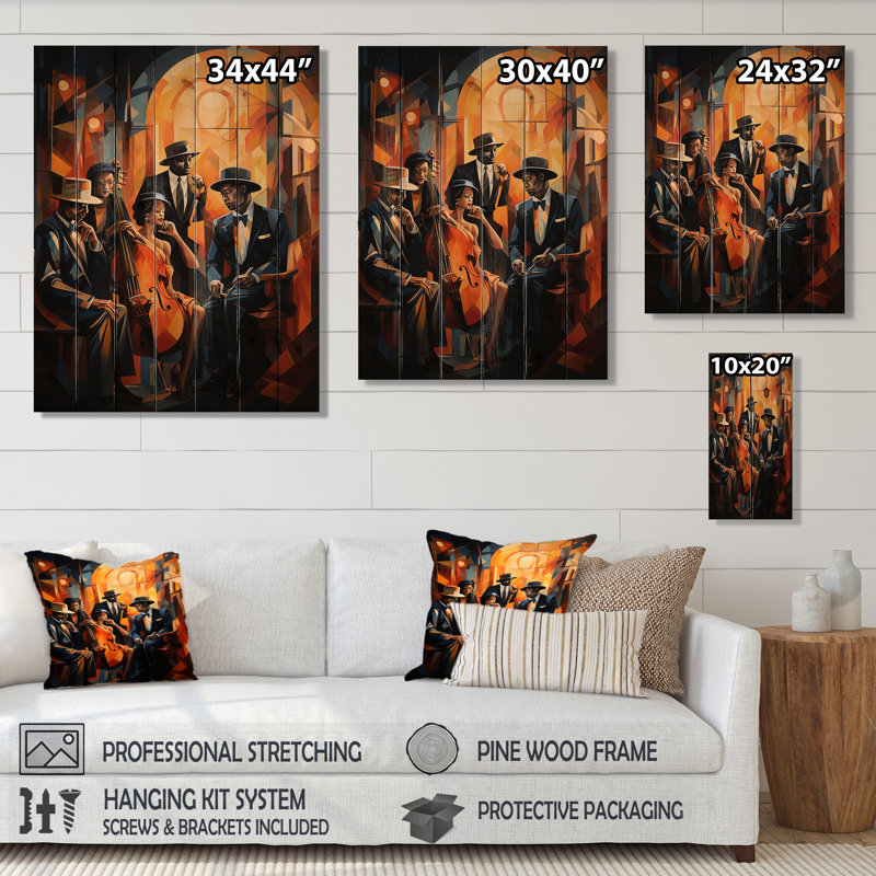 " Jazz Harlem Renaissance V ", 32" H x 24" W x 0.78" D