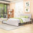Full Upholstered Bed with Twin Trundle and LED Light-1615698649
