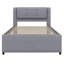 Lit plateforme tapissier avec lit gigogne-413692911