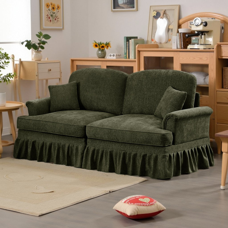 Canapé 2 places Mid-Century, Vert