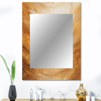 Abstrait Macchiato Mirage I - miroir mural décoratif formes abstraites, grand miroir moderne, impression d'art en métal