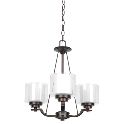 3 - Light Dimmable Cylinder Chandelier