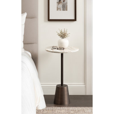 Searles Round Marble Side Table