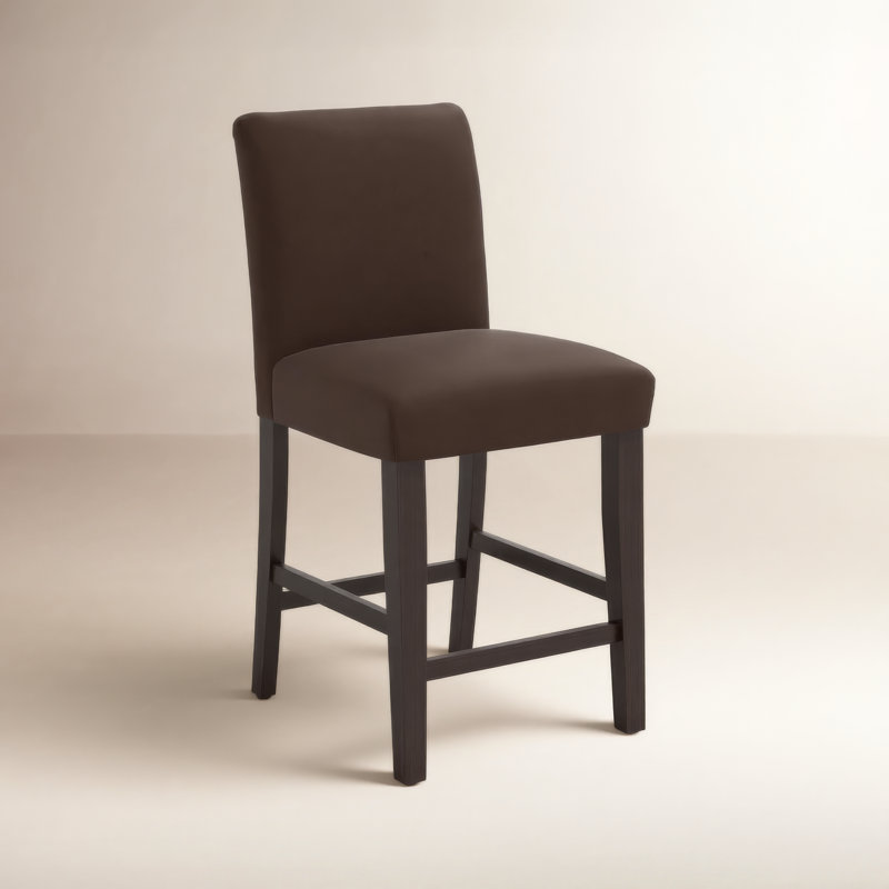 Hadrien Bar & Counter Stool, Counter Stool (26" Seat Height), Milsap Spray Sustain® Tweed, Black Wood
