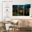 «Boston Skyline At Night», reproduction d'art sur toile-373680660